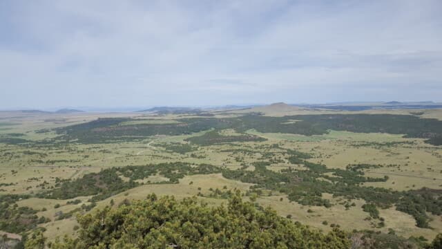 Volcanoes in the distance