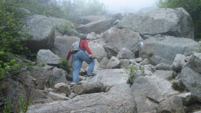 Chris climbing Katahdin