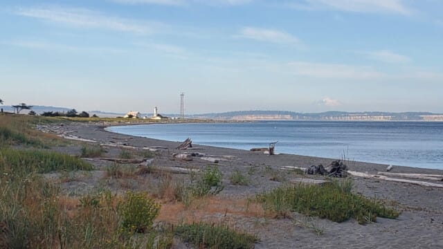 I believe that is Mt. Baker in the distance.