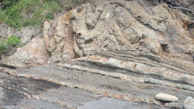 Faulting, folding, and tilting all in one outcrop!