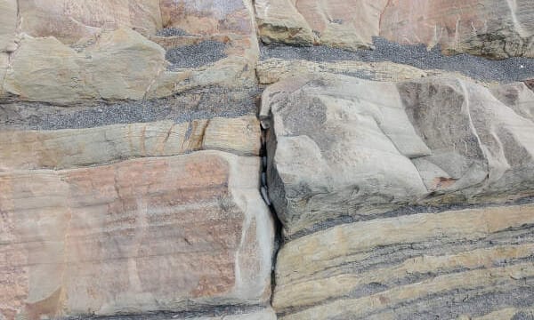 Faulted rock