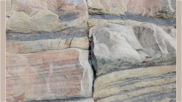 Faulted rock