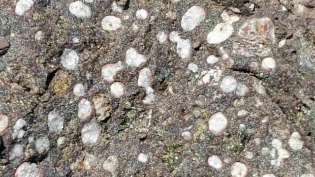Quartz embedded in the volcanic rock