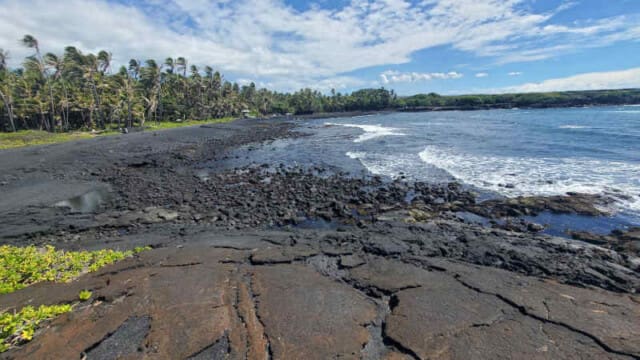 Black sand beach